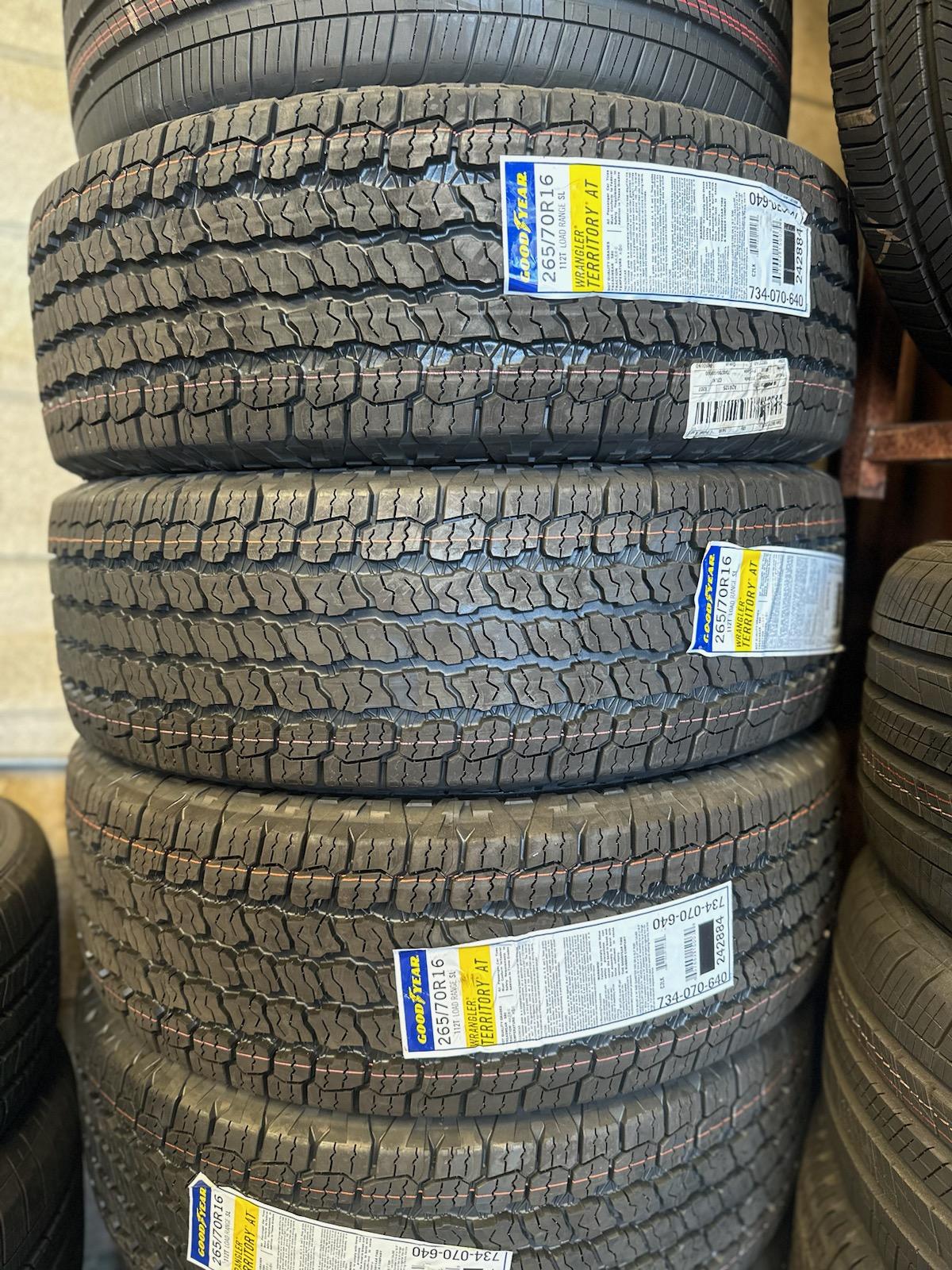 Stacks of tires in the Whittier Tires yard